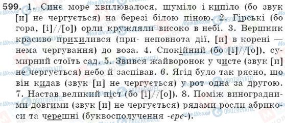 ГДЗ Укр мова 5 класс страница 599