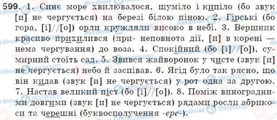 ГДЗ Українська мова 5 клас сторінка 599