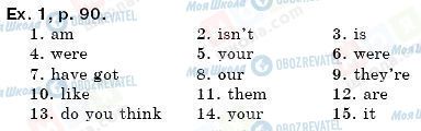 ГДЗ Англійська мова 6 клас сторінка упр. 1, стр. 90