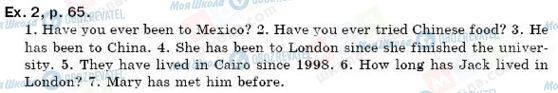 ГДЗ Англійська мова 6 клас сторінка упр. 2, стр. 65