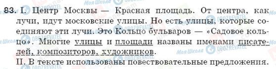 ГДЗ Російська мова 5 клас сторінка 83