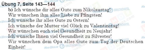 ГДЗ Німецька мова 5 клас сторінка упр.7, стр.143-144