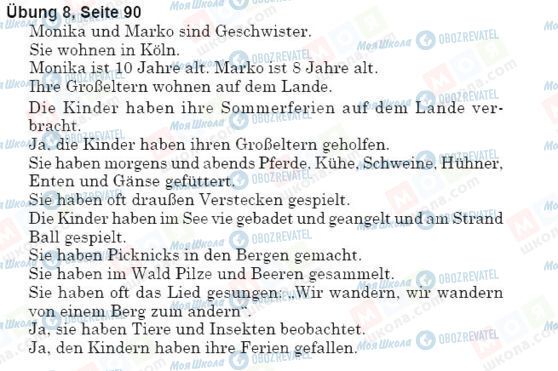 ГДЗ Німецька мова 5 клас сторінка упр.8, стр.90