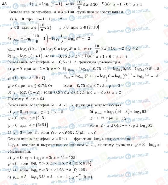 ГДЗ Алгебра 10 клас сторінка 48