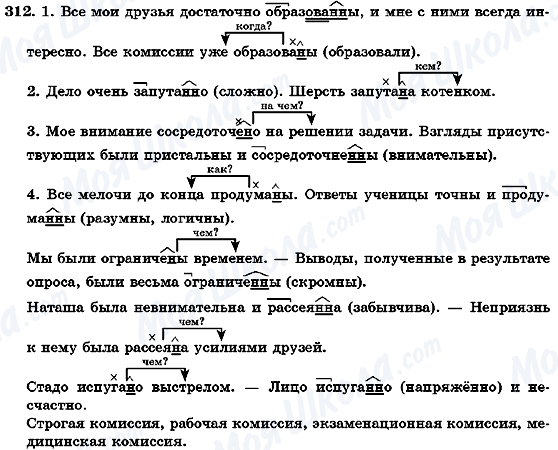 ГДЗ Російська мова 7 клас сторінка 312