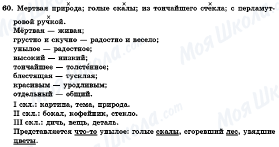 ГДЗ Російська мова 7 клас сторінка 60