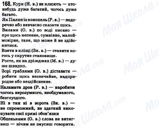 ГДЗ Українська мова 6 клас сторінка 168
