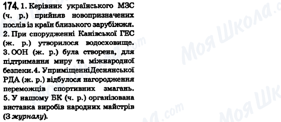 ГДЗ Українська мова 6 клас сторінка 174