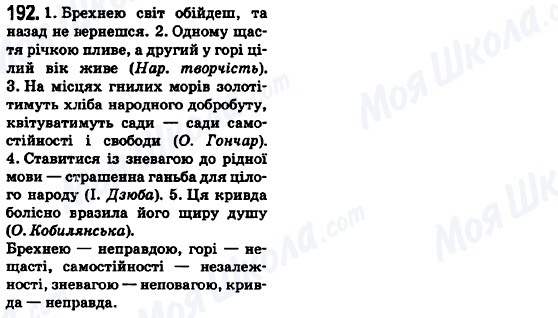 ГДЗ Українська мова 6 клас сторінка 192