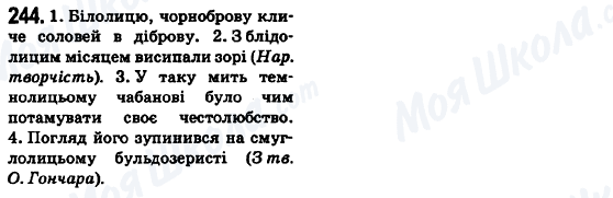 ГДЗ Укр мова 6 класс страница 244