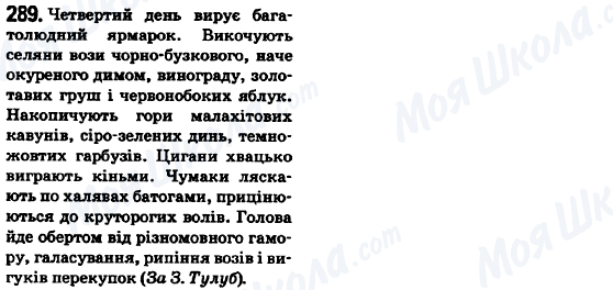ГДЗ Українська мова 6 клас сторінка 289