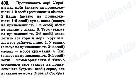 ГДЗ Українська мова 6 клас сторінка 400