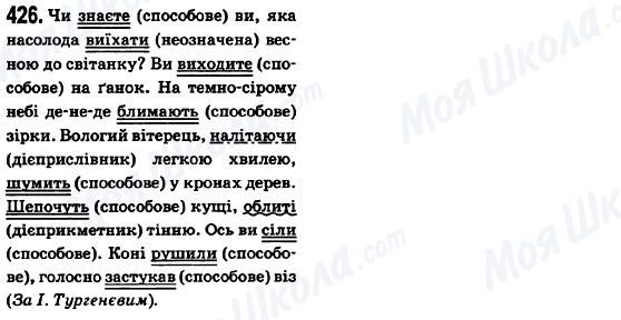 ГДЗ Українська мова 6 клас сторінка 426