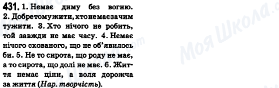 ГДЗ Українська мова 6 клас сторінка 431