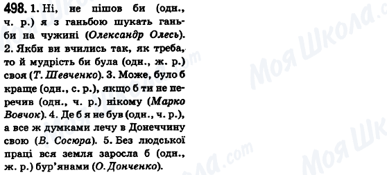 ГДЗ Українська мова 6 клас сторінка 498