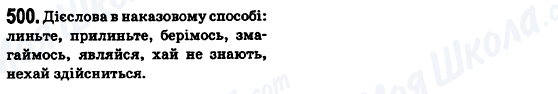 ГДЗ Українська мова 6 клас сторінка 500