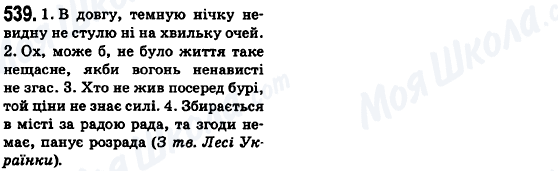 ГДЗ Українська мова 6 клас сторінка 539