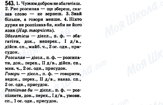 ГДЗ Укр мова 6 класс страница 543
