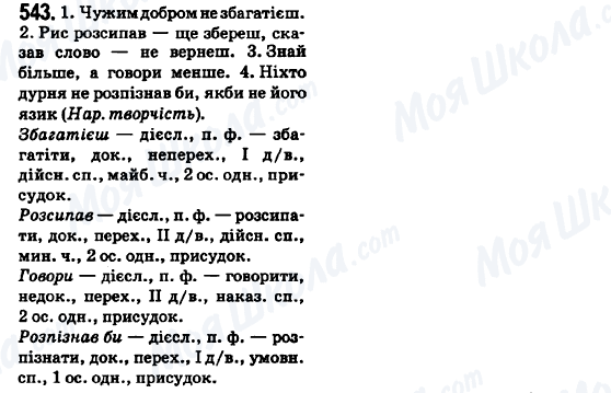 ГДЗ Українська мова 6 клас сторінка 543