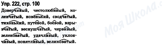 ГДЗ Русский язык 6 класс страница Упр.222, стр.100