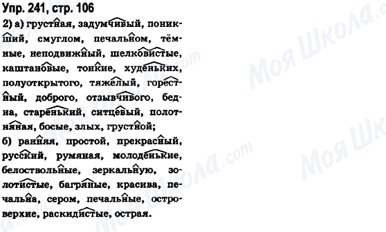 ГДЗ Російська мова 6 клас сторінка Упр.241, стр.106