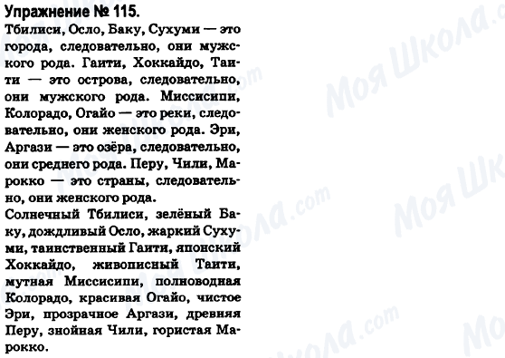ГДЗ Російська мова 6 клас сторінка 115