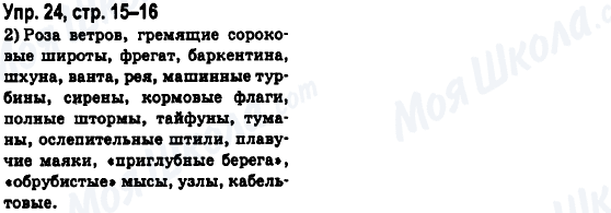 ГДЗ Російська мова 6 клас сторінка Упр.24, стр.15-16