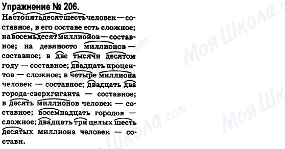 ГДЗ Російська мова 6 клас сторінка 206