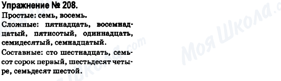 ГДЗ Російська мова 6 клас сторінка 208
