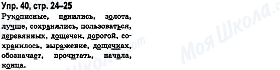 ГДЗ Русский язык 6 класс страница Упр.40, стр.24-25