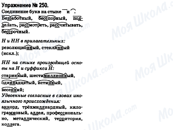 ГДЗ Російська мова 6 клас сторінка 250