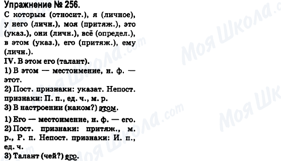 ГДЗ Російська мова 6 клас сторінка 256