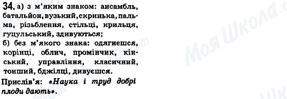 ГДЗ Укр мова 6 класс страница 34