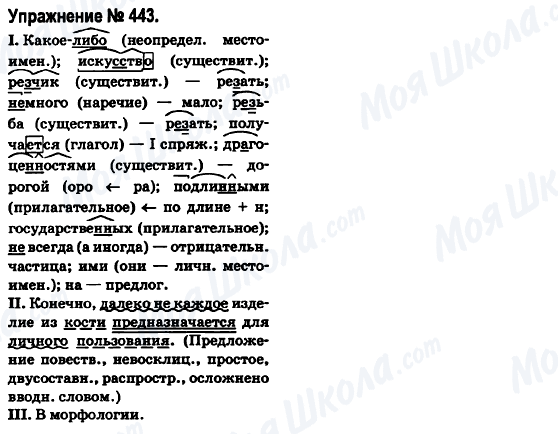 ГДЗ Російська мова 6 клас сторінка 443