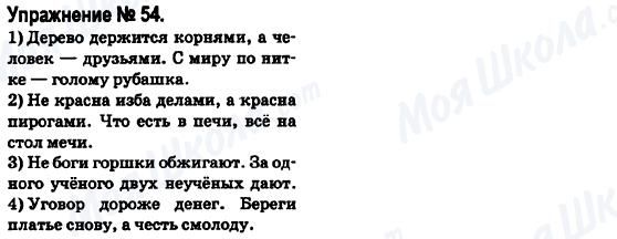ГДЗ Російська мова 6 клас сторінка 54