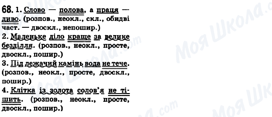 ГДЗ Укр мова 6 класс страница 68