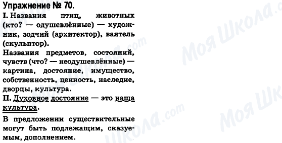 ГДЗ Російська мова 6 клас сторінка 70