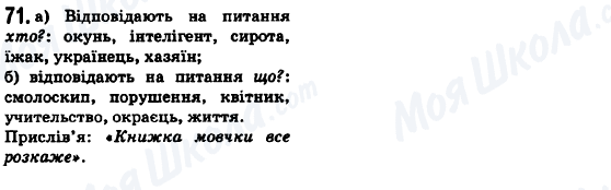ГДЗ Українська мова 6 клас сторінка 71