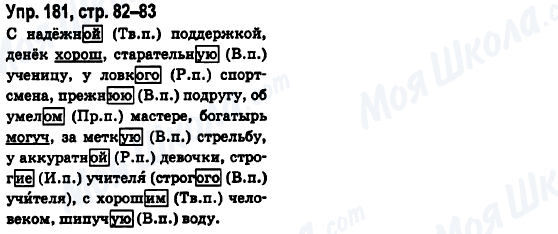 ГДЗ Російська мова 6 клас сторінка Упр.181, стр.82-83
