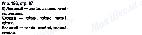 ГДЗ Російська мова 6 клас сторінка Упр.193, стр.87