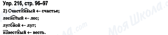 ГДЗ Русский язык 6 класс страница Упр.216, стр.96-97