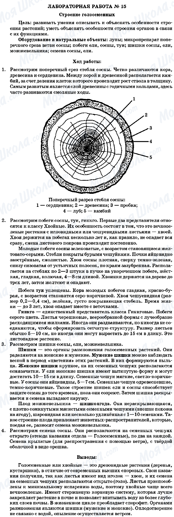 ГДЗ Біологія 7 клас сторінка Лабораторная робота №15