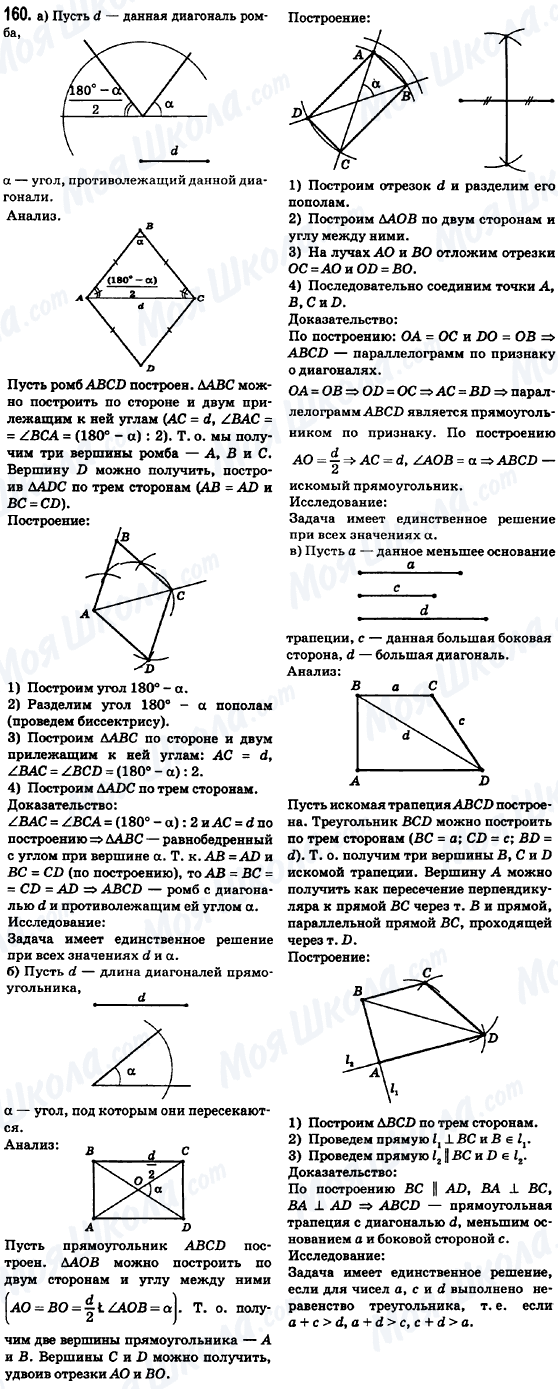 ГДЗ Геометрія 8 клас сторінка 160