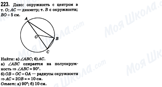 ГДЗ Геометрія 8 клас сторінка 223