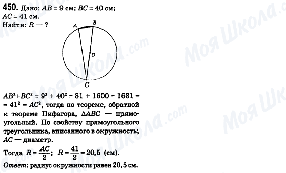 ГДЗ Геометрія 8 клас сторінка 450