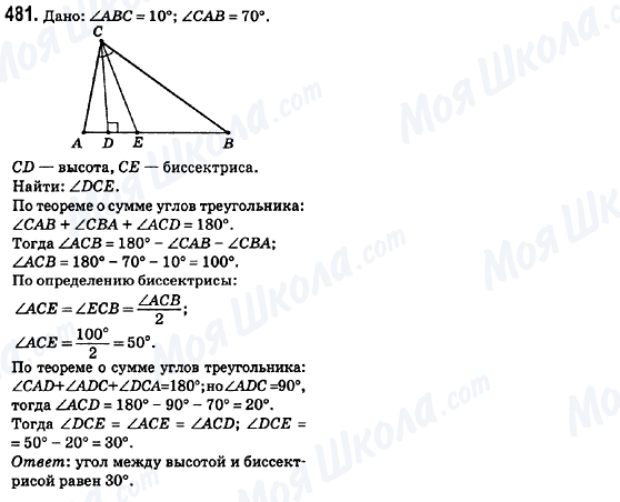 ГДЗ Геометрія 8 клас сторінка 481