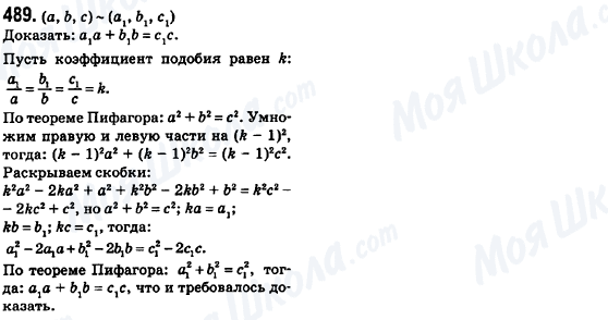 ГДЗ Геометрія 8 клас сторінка 489