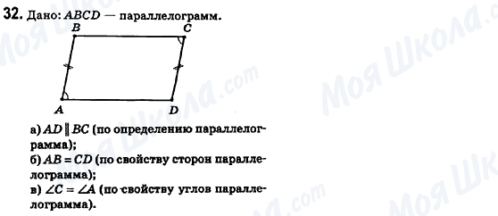 ГДЗ Геометрія 8 клас сторінка 32