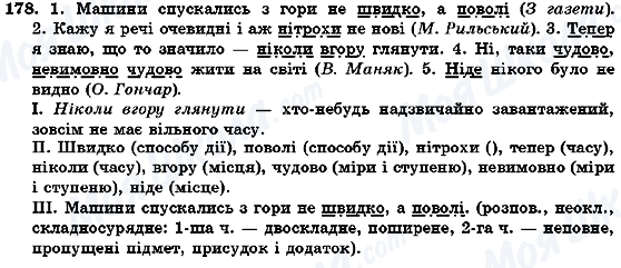 ГДЗ Українська мова 7 клас сторінка 178