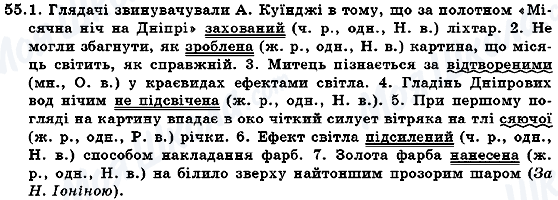 ГДЗ Українська мова 7 клас сторінка 55